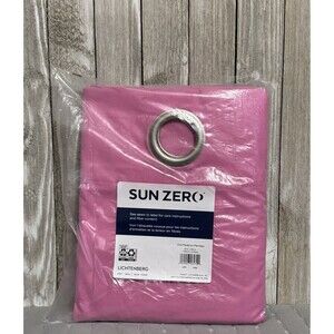 Sun Zero Harper Bright Vibes Grommet Top 100% Blackout Curtain Panel 40x84 Pink‎